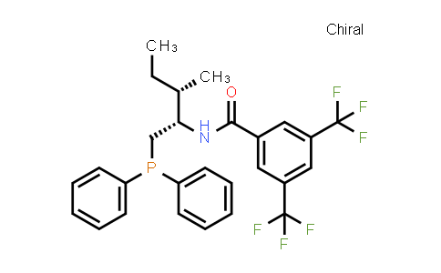 CAS No. 1239019-66-9, N-[(1S,2S)-1-[(Diphenylphosphino)methyl]-2-methylbutyl]-3,5-bis(trifluoromethyl)benzamide