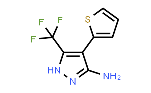 CAS No. 1239511-34-2, 4-(Thiophen-2-yl)-5-(trifluoromethyl)-1H-pyrazol-3-amine