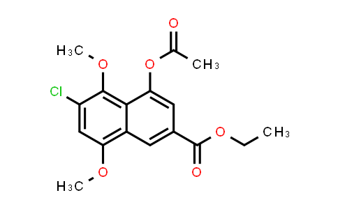 CAS No. 124010-11-3, 2-Naphthalenecarboxylic acid, 4-(acetyloxy)-6-chloro-5,8-dimethoxy-, ethyl ester