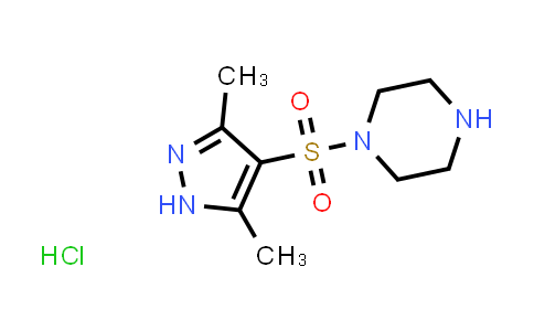 CAS No. 1240238-30-5, 1-((3,5-Dimethyl-1H-pyrazol-4-yl)sulfonyl)piperazine hydrochloride