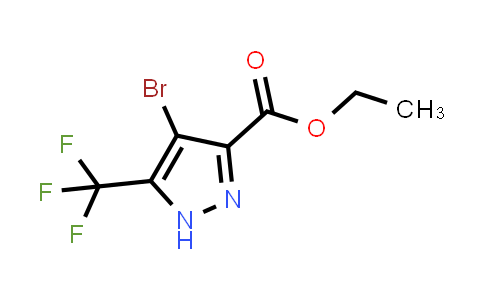 CAS No. 1240278-21-0, Ethyl 4-bromo-5-(trifluoromethyl)-1H-pyrazole-3-carboxylate