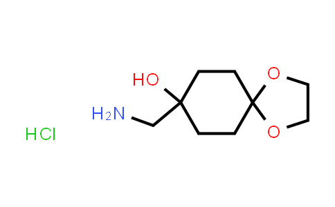 CAS No. 1240527-50-7, 8-(Aminomethyl)-1,4-dioxaspiro[4.5]decan-8-ol hydrochloride
