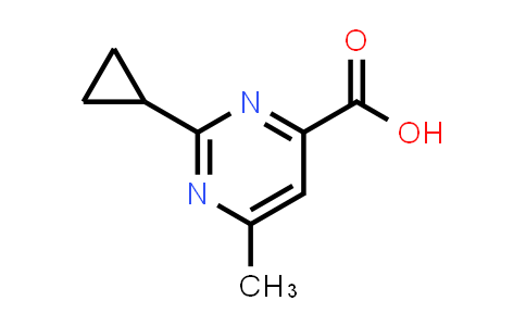 CAS No. 1240599-70-5, 2-Cyclopropyl-6-methylpyrimidine-4-carboxylic acid
