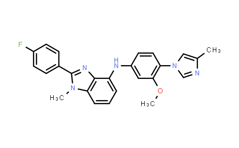 CAS No. 1240608-26-7, 1H-Benzimidazol-4-amine, 2-(4-fluorophenyl)-N-[3-methoxy-4-(4-methyl-1H-imidazol-1-yl)phenyl]-1-methyl-
