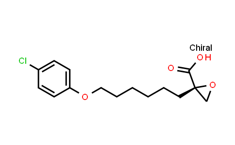 CAS No. 124083-14-3, Oxiranecarboxylic acid, 2-[6-(4-chlorophenoxy)hexyl]-, (R)-