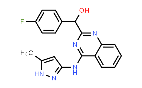 CAS No. 1241914-87-3, (4-fluorophenyl)(4-((5-methyl-1H-pyrazol-3-yl)amino)quinazolin-2-yl)methanol