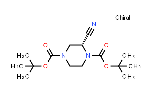 CAS No. 1242267-78-2, (R)-di-tert-butyl 2-cyanopiperazine-1,4-dicarboxylate