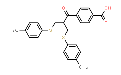 CAS No. 124242-93-9, 4-(3-(p-Tolylthio)-2-((p-tolylthio)methyl)propanoyl)benzoic acid