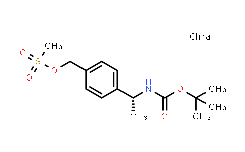 CAS No. 1242850-78-7, (R)-4-(1-((tert-butoxycarbonyl)amino)ethyl)benzyl methanesulfonate