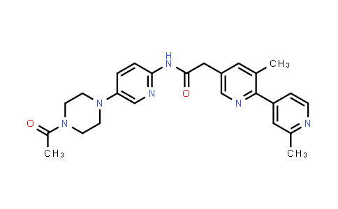 CAS No. 1243244-74-7, N-(5-(4-Acetylpiperazin-1-yl)pyridin-2-yl)-2-(2',3-dimethyl-[2,4'-bipyridin]-5-yl)acetamide
