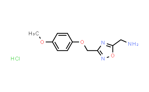 CAS No. 1245568-63-1, (3-((4-Methoxyphenoxy)methyl)-1,2,4-oxadiazol-5-yl)methanamine hydrochloride