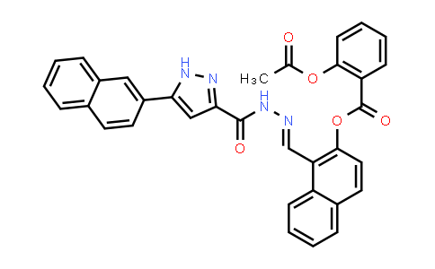 CAS No. 1245919-41-8, 1H-Pyrazole-3-carboxylic acid, 5-(2-naphthalenyl)-, 2-[[2-[[2-(acetyloxy)benzoyl]oxy]-1-naphthalenyl]methylene]hydrazide
