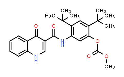 CAS No. 1246213-45-5, N-[5-(Methoxycarbonyloxy)-2,4-di(tert-butyl)phenyl]-4-oxo-1H-quinoline-3-carboxamide
