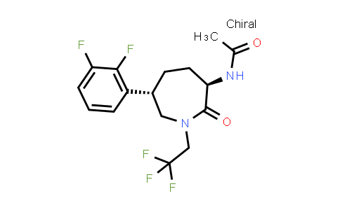 CAS No. 1246403-34-8, Acetamide, N-[(3R,6S)-6-(2,3-difluorophenyl)hexahydro-2-oxo-1-(2,2,2-trifluoroethyl)-1H-azepin-3-yl]-