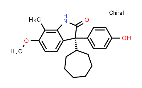 CAS No. 1247028-61-0, 2H-Indol-2-one, 3-cycloheptyl-1,3-dihydro-3-(4-hydroxyphenyl)-6-methoxy-7-methyl-, (3S)-