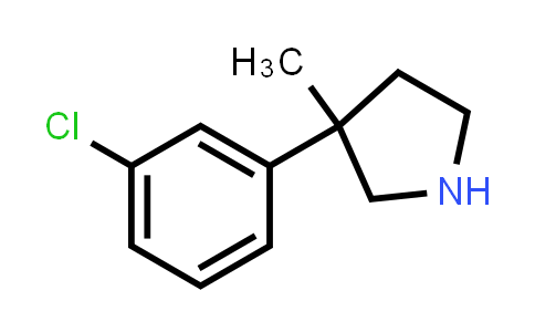 CAS No. 1248433-68-2, 3-(3-Chlorophenyl)-3-methylpyrrolidine