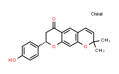 CAS No. 124858-37-3, 2H,6H-Benzo[1,2-b:5,4-b']dipyran-6-one, 7,8-dihydro-8-(4-hydroxyphenyl)-2,2-dimethyl-, (S)-