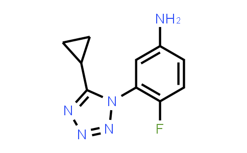 CAS No. 1248595-67-6, Benzenamine, 3-(5-cyclopropyl-1H-tetrazol-1-yl)-4-fluoro-