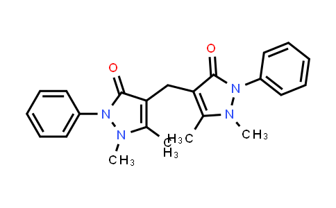 CAS No. 1251-85-0, 4,4'-Methylenebis(1,5-dimethyl-2-phenyl-1H-pyrazol-3(2H)-one)