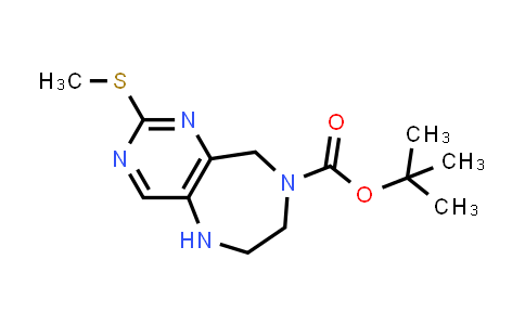 CAS No. 1251000-26-6, tert-Butyl 2-(methylthio)-5,6,7,9-tetrahydro-8H-pyrimido[5,4-e][1,4]diazepine-8-carboxylate