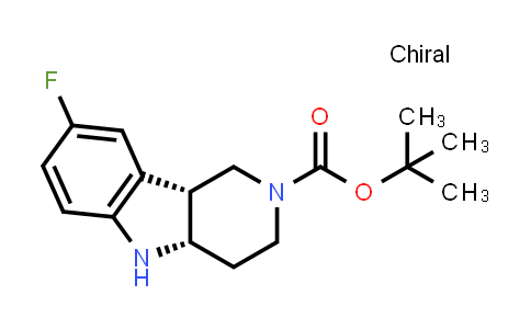 CAS No. 1251015-03-8, tert-Butyl (4aS,9bR)-8-fluoro-1,3,4,4a,5,9b-hexahydro-2H-pyrido[4,3-b]indole-2-carboxylate