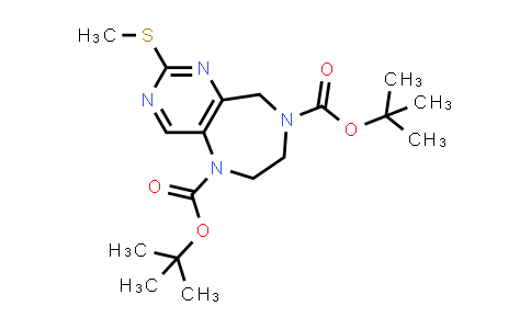 CAS No. 1251017-28-3, di-tert-Butyl 2-(methylthio)-6,7-dihydro-5H-pyrimido[5,4-e][1,4]diazepine-5,8(9H)-dicarboxylate