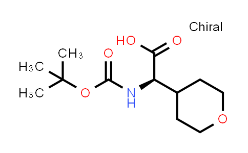 CAS No. 1251903-95-3, (R)-2-((tert-Butoxycarbonyl)amino)-2-(tetrahydro-2H-pyran-4-yl)acetic acid