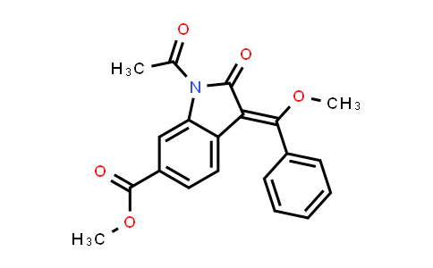 CAS No. 1253769-13-9, 1H-Indole-6-carboxylic acid, 1-acetyl-2,3-dihydro-3-(methoxyphenylmethylene)-2-oxo-, methyl ester, (3Z)-