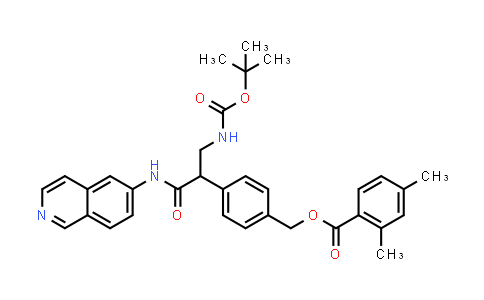 CAS No. 1253955-17-7, 4-(3-((tert-Butoxycarbonyl)amino)-1-(isoquinolin-6-ylamino)-1-oxopropan-2-yl)benzyl 2,4-dimethylbenzoate