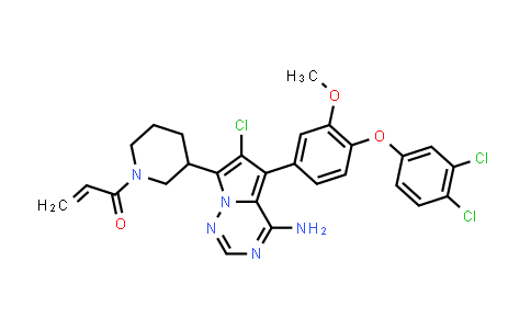 CAS No. 1253960-65-4, 2-Propen-1-one, 1-[3-[4-amino-6-chloro-5-[4-(3,4-dichlorophenoxy)-3-methoxyphenyl]pyrrolo[2,1-f][1,2,4]triazin-7-yl]-1-piperidinyl]-