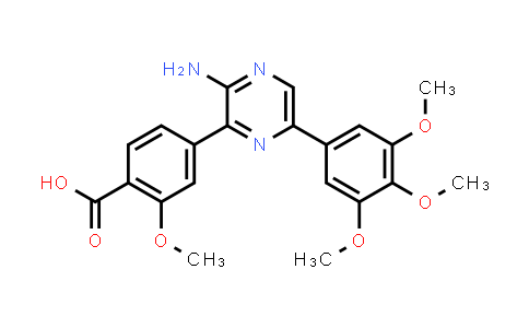 CAS No. 1254327-75-7, Benzoic acid, 4-[3-amino-6-(3,4,5-trimethoxyphenyl)-2-pyrazinyl]-2-methoxy-