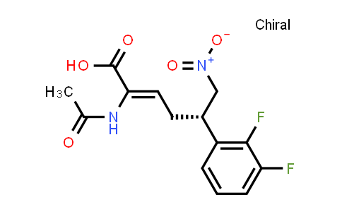 CAS No. 1254841-05-8, 2-Hexenoic acid, 2-(acetylamino)-5-(2,3-difluorophenyl)-6-nitro-, (2Z,5S)-