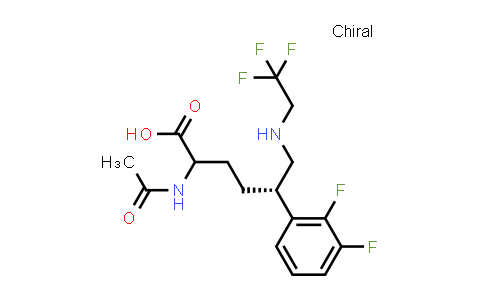 CAS No. 1254841-09-2, Benzenepentanoic acid, α-(acetylamino)-2,3-difluoro-δ-[[(2,2,2-trifluoroethyl)amino]methyl]-, (δS)-