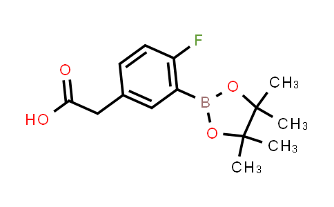 CAS No. 1255945-85-7, 2-(4-Fluoro-3-(4,4,5,5-tetramethyl-1,3,2-dioxaborolan-2-yl)phenyl)acetic acid
