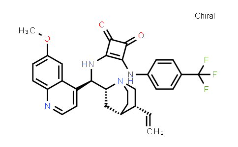 CAS No. 1256245-80-3, 3-[[(9R)-6'-Methoxycinchonan-9-yl]amino]-4-[[4-(trifluoromethyl)phenyl]amino]-3-cyclobutene-1,2-dione