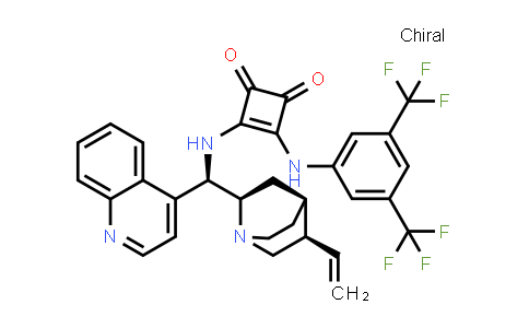 CAS No. 1256245-82-5, 3-[[3,5-Bis(trifluoromethyl)phenyl]amino]-4-[(9R)-cinchonan-9-ylamino]-3-cyclobutene-1,2-dione