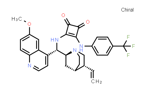 CAS No. 1256245-85-8, 3-[[(8α,9S)-6'-Methoxycinchonan-9-yl]amino]-4-[[4-(trifluoromethyl)phenyl]amino]-3-cyclobutene-1,2-dione