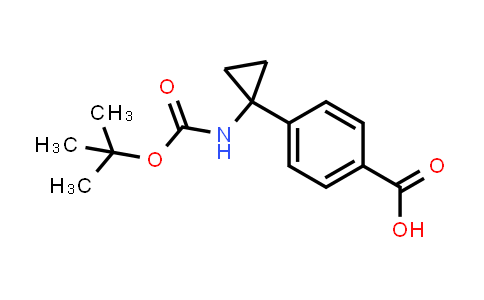 CAS No. 1256336-73-8, 4-(1-((tert-Butoxycarbonyl)amino)cyclopropyl)benzoic acid