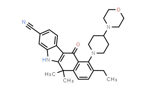 CAS No. 1256584-79-8, 9-Ethyl-6,11-dihydro-6,6-dimethyl-10-[4-(4-morpholinyl)-1-piperidinyl]-11-oxo-5H-benzo[b]carbazole-3-carbonitrile