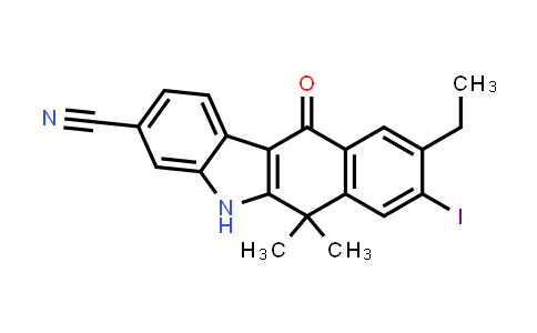 CAS No. 1256584-80-1, 9-Ethyl-8-iodo-6,6-dimethyl-11-oxo-6,11-dihydro-5H-benzo[b]carbazole-3-carbonitrile