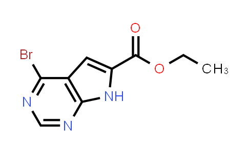 CAS No. 1257856-84-0, Ethyl 4-bromo-7H-pyrrolo[2,3-d]pyrimidine-6-carboxylate