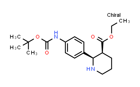 CAS No. 1257871-36-5, Ethyl (2R,3S)-2-(4-{[(tert-butoxy)carbonyl]amino}phenyl)piperidine-3-carboxylate