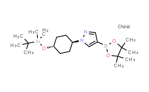 CAS No. 1257997-17-3, 1-[trans-4-[(tert-Butyldimethylsilyl)oxy]cyclohexyl]-4-(4,4,5,5-tetramethyl-1,3,2-dioxaborolan-2-yl)-1H-pyrazole