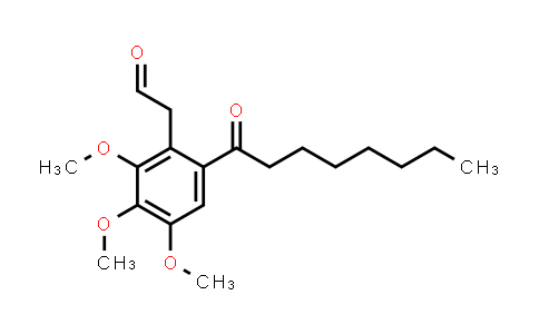 CAS No. 1258275-77-2, Benzeneacetaldehyde, 2,3,4-trimethoxy-6-(1-oxooctyl)-