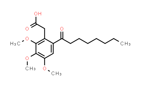 CAS No. 1258275-78-3, Benzeneacetic acid, 2,3,4-trimethoxy-6-(1-oxooctyl)-