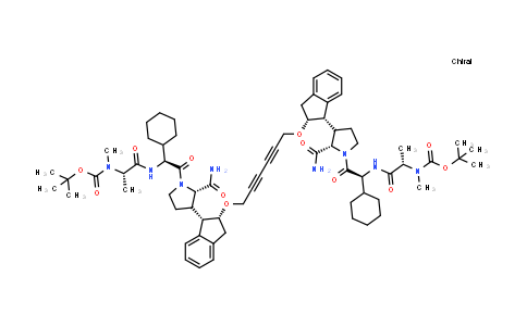 DY514853 | 1258392-64-1 | L-Prolinamide, 3,3'-[2,4-hexadiyne-1,6-diylbis[oxy[(1S,2R)-2,3-dihydro-1H-indene-2,1-diyl]]]bis[N-[(1,1-dimethylethoxy)carbonyl]-N-methyl-L-alanyl-(2S)-2-cyclohexylglycyl-