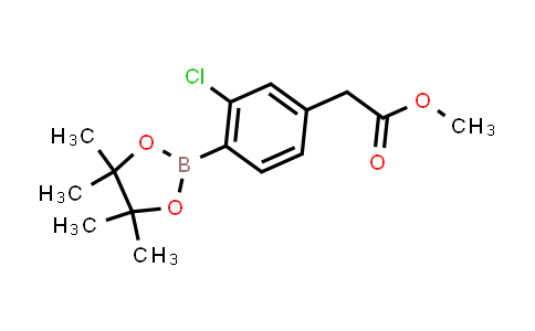 CAS No. 1259022-53-1, Methyl 2-(3-chloro-4-(4,4,5,5-tetramethyl-1,3,2-dioxaborolan-2-yl)phenyl)acetate