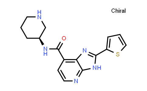CAS No. 1260389-75-0, 3H-Imidazo[4,5-b]pyridine-7-carboxamide, N-(3S)-3-piperidinyl-2-(2-thienyl)-