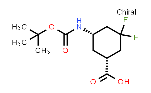 CAS No. 1261225-61-9, (1R,5S)-rel-5-((tert-Butoxycarbonyl)amino)-3,3-difluorocyclohexanecarboxylic acid