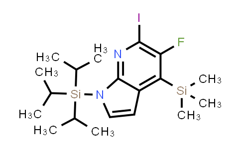CAS No. 1261365-70-1, 5-Fluoro-6-iodo-1-(triisopropylsilyl)-4-(trimethylsilyl)-1H-pyrrolo[2,3-b]pyridine